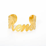 Large Size Name Open Bangle Stainless Steel Women's Jewelry