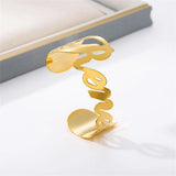 Large Size Name Open Bangle Stainless Steel Women's Jewelry