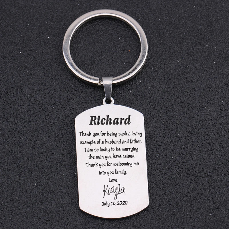 Father-in-law Personalized Wedding Keychain