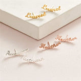 Personalized Stainless Steel Name Earrings for Women - Rose Letter Earring Gift