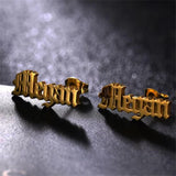 Personalized Stainless Steel Name Earrings for Women - Rose Letter Earring Gift