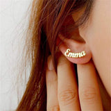 Personalized Stainless Steel Name Earrings for Women - Rose Letter Earring Gift