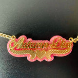 Name Necklace Personalized Acrylic Nameplate Chain Pendant