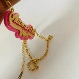 Name Necklace Personalized Acrylic Nameplate Chain Pendant