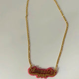 Name Necklace Personalized Acrylic Nameplate Chain Pendant
