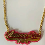 Name Necklace Personalized Acrylic Nameplate Chain Pendant