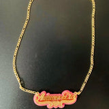 Name Necklace Personalized Acrylic Nameplate Chain Pendant