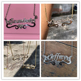 Personalized Name Necklace with Diamonds Heart Pendant