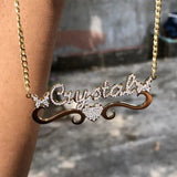 Personalized Name Necklace with Diamonds Heart Pendant