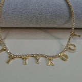 Zircon Letters Necklace for Women Girls - Personalized Name Necklace