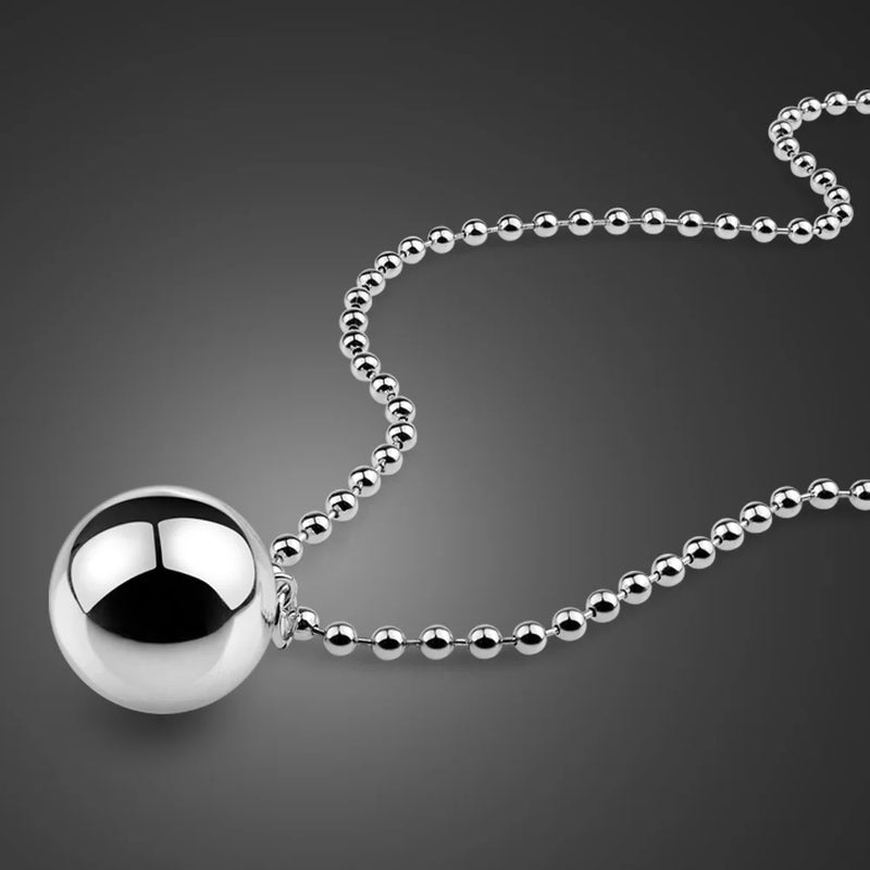 925 Silver Bells Ball Pendant Necklace For Women & Girls