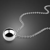 925 Silver Bells Ball Pendant Necklace For Women & Girls