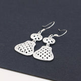 925 Silver Gourd Earrings Mesh Design Party Jewelry Gift