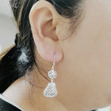 925 Silver Gourd Earrings Mesh Design Party Jewelry Gift
