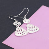 925 Silver Gourd Earrings Mesh Design Party Jewelry Gift