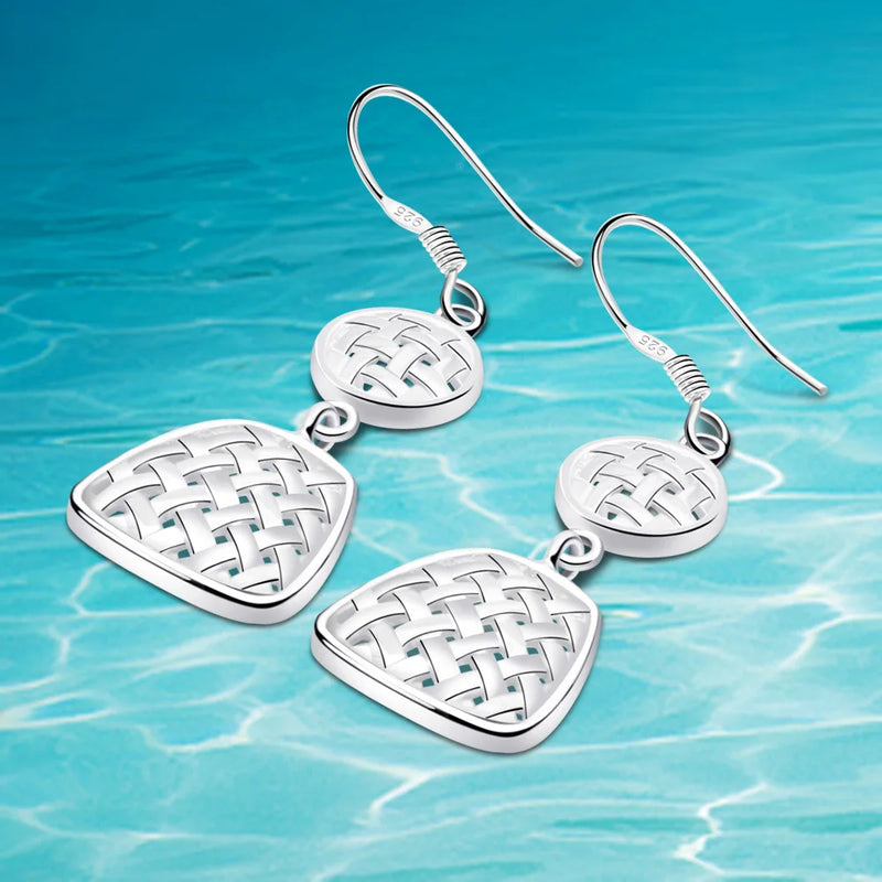 925 Silver Gourd Earrings Mesh Design Party Jewelry Gift