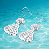 925 Silver Gourd Earrings Mesh Design Party Jewelry Gift