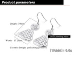 925 Silver Gourd Earrings Mesh Design Party Jewelry Gift