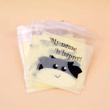100pcs Happy Cat and Pink Pig Self Adhesive Pouches Cookies Package