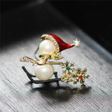 Christmas Rhinestone Brooch Pin for Clothing Bags Hat