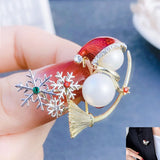 Christmas Rhinestone Brooch Pin for Clothing Bags Hat