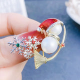 Christmas Rhinestone Brooch Pin for Clothing Bags Hat