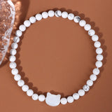 Cat Eyes Shell Charm Bracelet Crystal Quartz Stone Beaded Bracelet