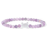 Cat Eyes Shell Charm Bracelet Crystal Quartz Stone Beaded Bracelet