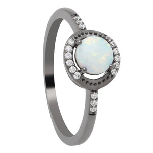 Pink Fire Opal Zircon Champagne Ring For Women