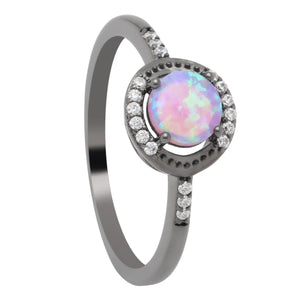 Pink Fire Opal Zircon Champagne Ring For Women