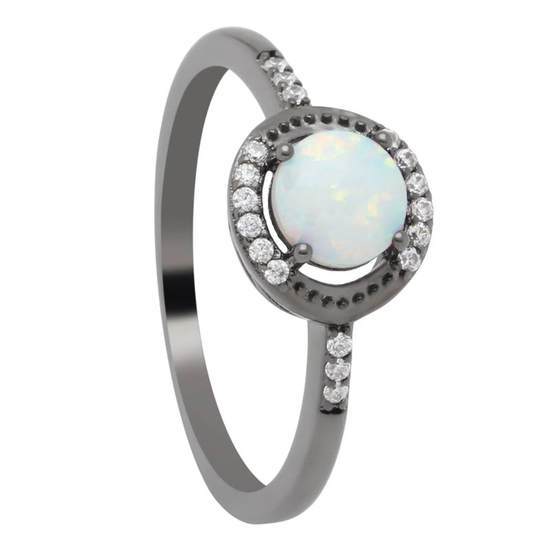 Pink Fire Opal Zircon Champagne Ring For Women