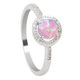 Pink Fire Opal Zircon Champagne Ring For Women