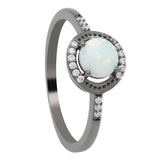 Pink Fire Opal Zircon Champagne Ring For Women