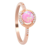 Pink Fire Opal Zircon Champagne Ring For Women