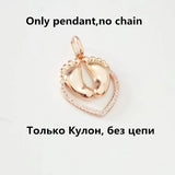 Cubic Zircon Pendant 585 Rose Feet Shape Pendant Necklace