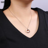 Ceramic Stainless Steel Necklace Girl Plating Chain Black/White
