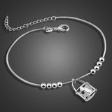 925 Sterling Silver Mickey Handbag Anklets Beach Barefoot Sandals
