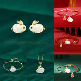 Rabbit Pendant Bracelet Necklace for Women Men Adjustable Bracelets