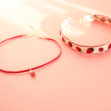 Strawberry Pendant Velvet Choker Necklace for Women