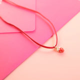 Strawberry Pendant Velvet Choker Necklace for Women