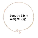 Rhinestone Heart Collar Choker Necklace for Women