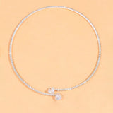 Rhinestone Heart Choker Necklace Open Collar Jewelry