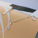 Scarecrow Anklet 925 Silver Women's Round Bead Snake Chain Beach Party Gift