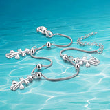Scarecrow Anklet 925 Silver Women's Round Bead Snake Chain Beach Party Gift