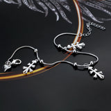 Scarecrow Anklet 925 Silver Women's Round Bead Snake Chain Beach Party Gift