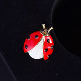 7-Star Ladybug Brooch Pin Red Enamel Insect Creative Fun Small Brooch