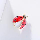 7-Star Ladybug Brooch Pin Red Enamel Insect Creative Fun Small Brooch