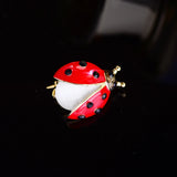 7-Star Ladybug Brooch Pin Red Enamel Insect Creative Fun Small Brooch