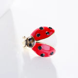 7-Star Ladybug Brooch Pin Red Enamel Insect Creative Fun Small Brooch