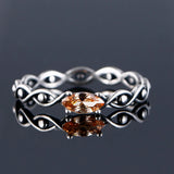 Vintage 925 Silver Ring with CZ Stone Twist Band